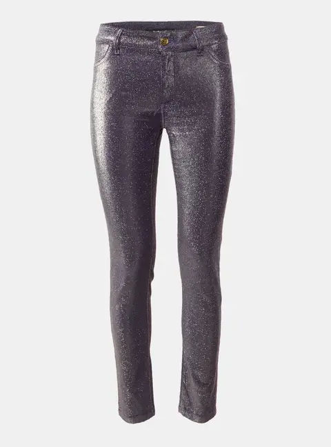 Just Cavalli Purple Metallic Denim Just Chic Jeggings M/Waist 28.5"