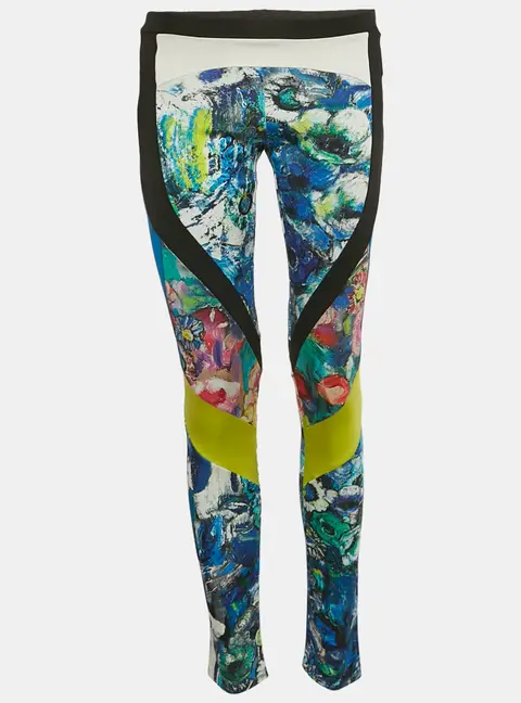 Just Cavalli Multicolor Printed Jersey Leggings M