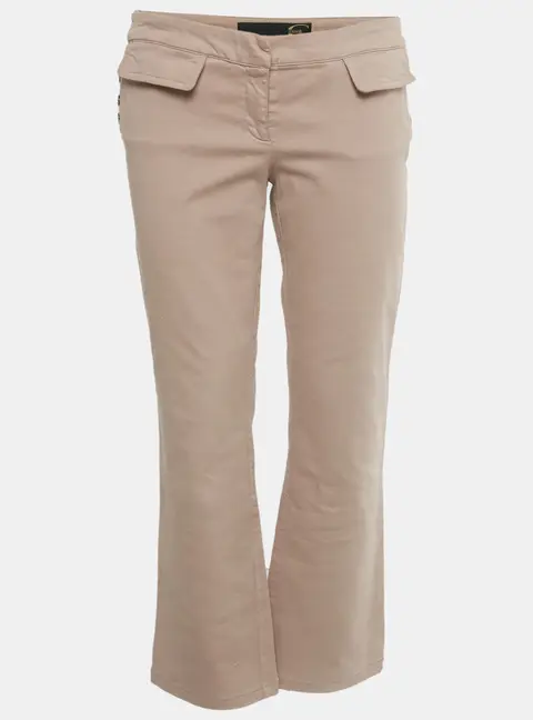 Just Cavalli Pink Cotton Skinny Trousers M