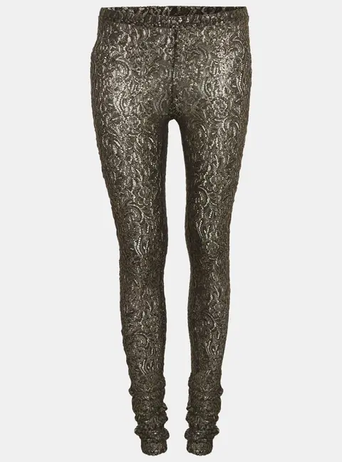 Just Cavalli Black/Silver Lace Straight Pants M