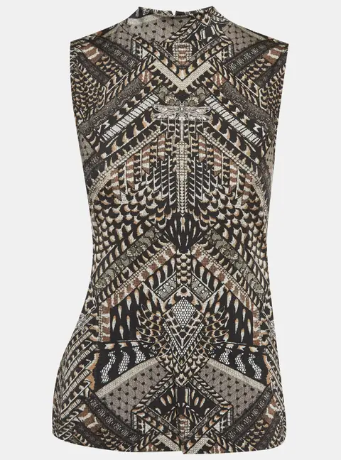 Just Cavalli  Black Printed Jersey Top M