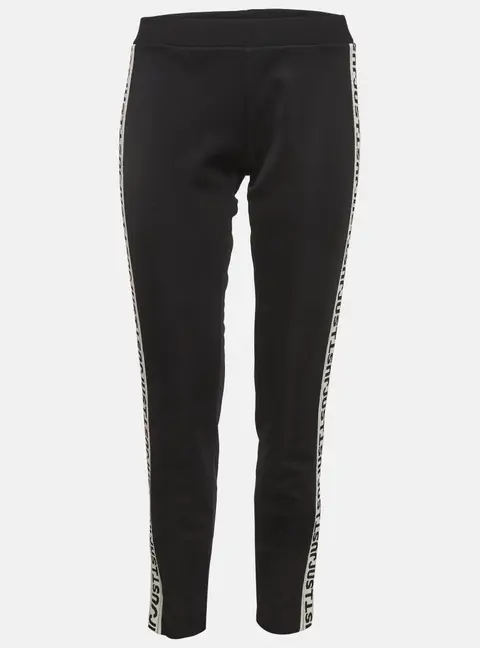 Just Cavalli Black Knit Logo Tape Detail Pants M