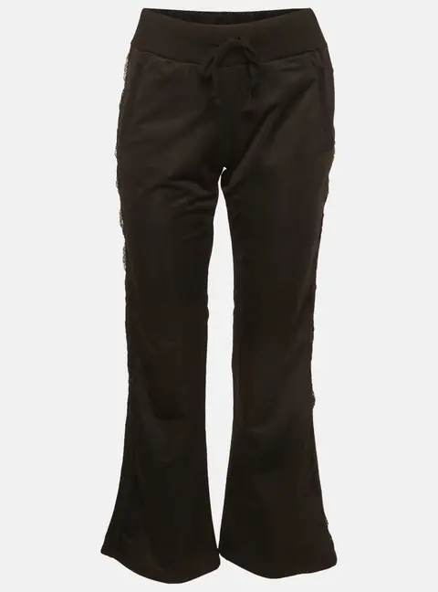 Just Cavalli Underwear Black Lace Insert Jersey Flared Pants L
