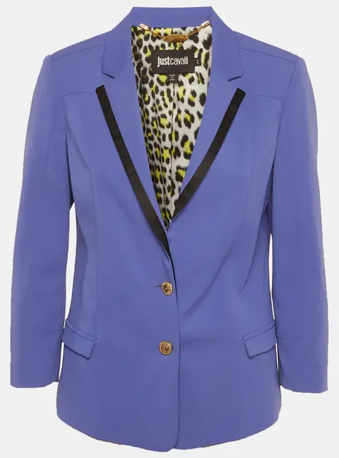 Just Cavalli Purple Crepe Tailored Blazer M