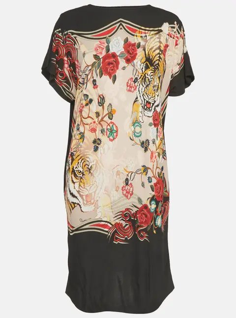 Class by Roberto Cavalli Black Printed Jersey Mini Dress M