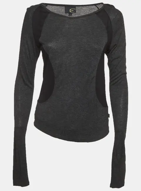 Just Cavalli Grey/Black Jersey Long sleeve Top L