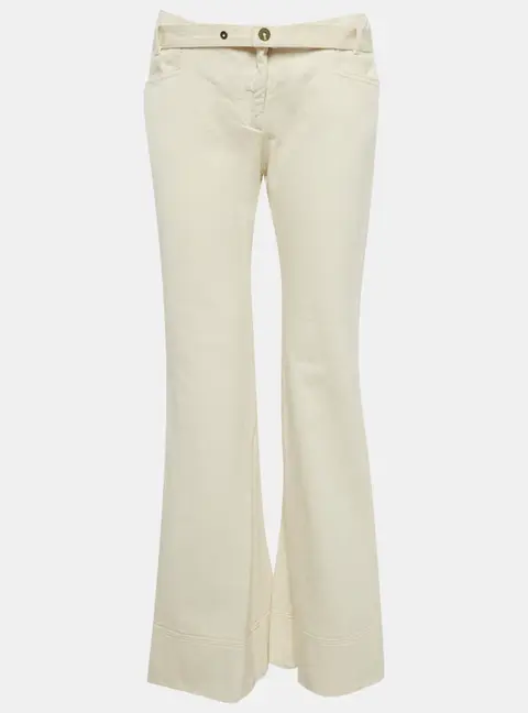 Just Cavalli Cream Denim Wide Leg Jeans M/Waist 29"