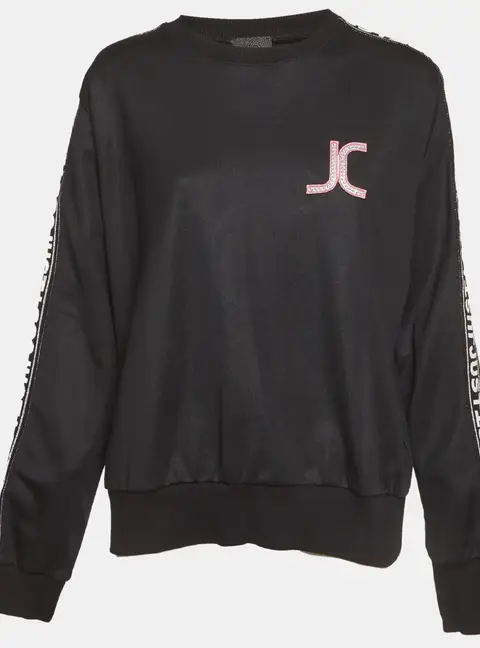 Just Cavalli Black Knit Logo Detail Jumper XL