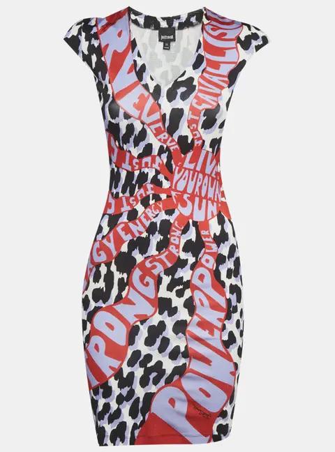 Just Cavalli Multicolor Printed Jersey Mini Dress S