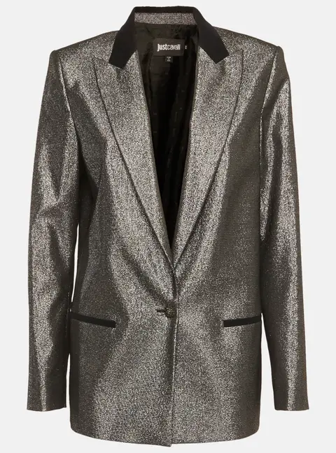 Just Cavalli Metallic Cotton Blend Blazer M