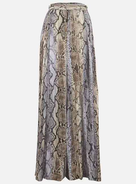Just Cavalli Multicolour Snakeskin Print Cotton Palazzo Pants M