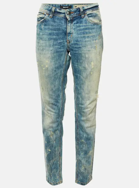 Just Cavalli Blue Washed Denim Skinny Jeans M Waist 35"