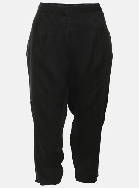 Just Cavalli Black Crepe Jacquard Capri Pants L