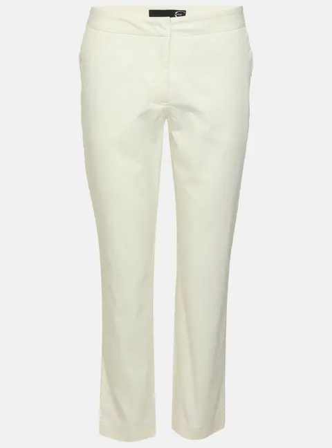 Just Cavalli Cream Stretch Cotton Formal Pants L