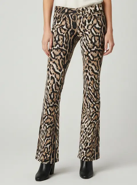 Just Cavalli Brown Leopard Print Denim Flared Jeans S/Waist 30"