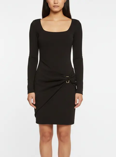 Just Cavalli Black Crepe Draped Mini Dress S