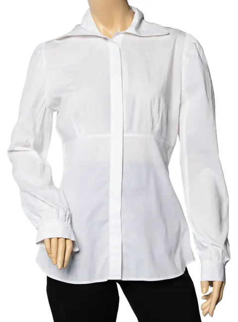 Just Cavalli White Cotton Paneled Button Front Shirt L