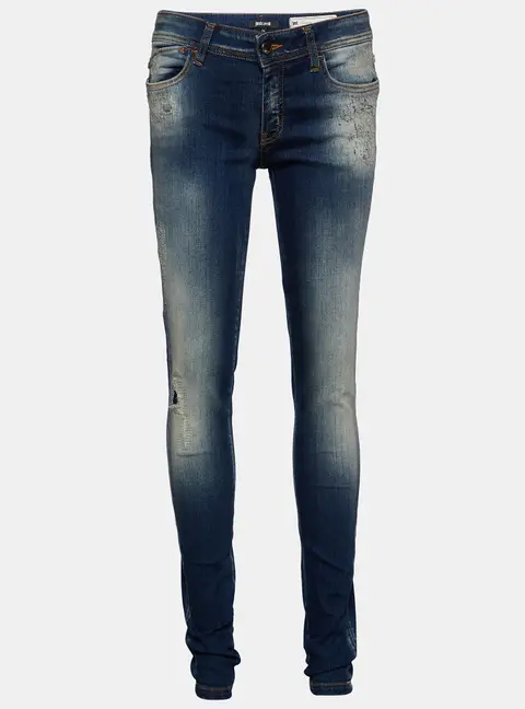 Just Cavalli Denim Skinny Leg Distressed Jeans M