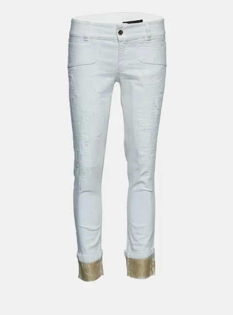Just Cavalli White Denim Cropped Jeans S Waist 30"