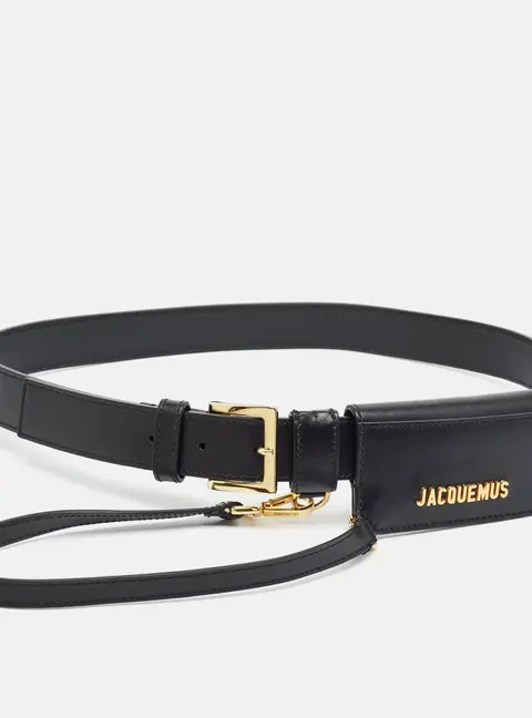 Jacquemus La Ceinture Porte Cartes S Buckle Belt Black Leather