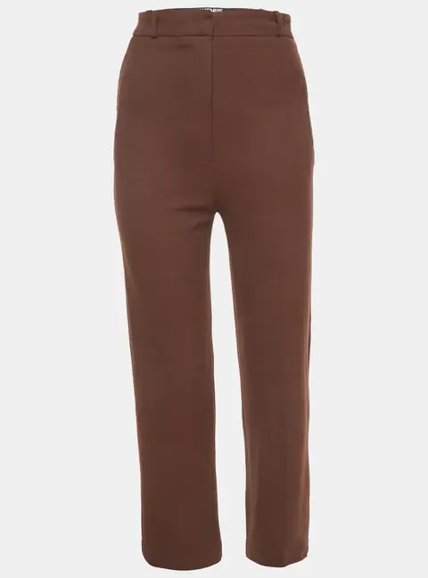 Jacquemus Brown Jersey Gauze Straight Fit Pants XS