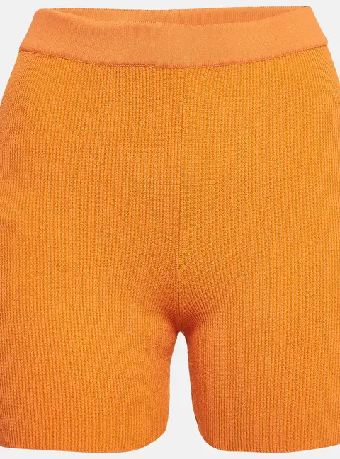 Jacquemus Orange Rib Knit Le Short Arancia Biker Shorts S