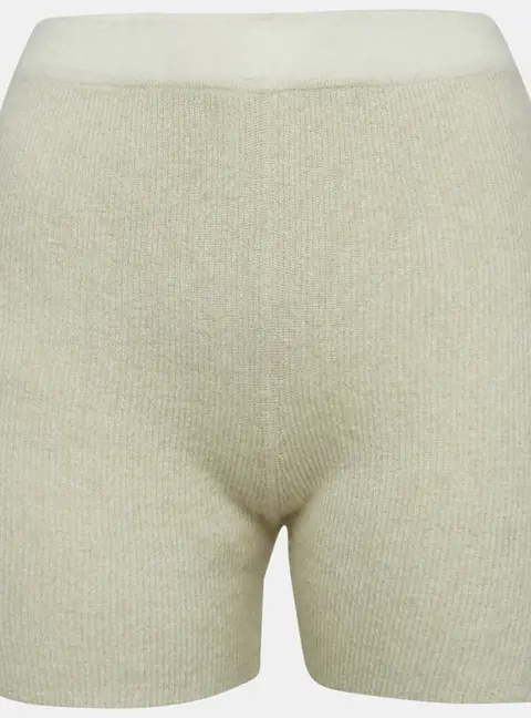 Jacquemus Cream Textured Rib Kit Shorts M