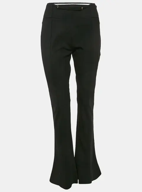 Jacquemus Black Wool Waistband Detail Wide Leg Le Splash Trousers L