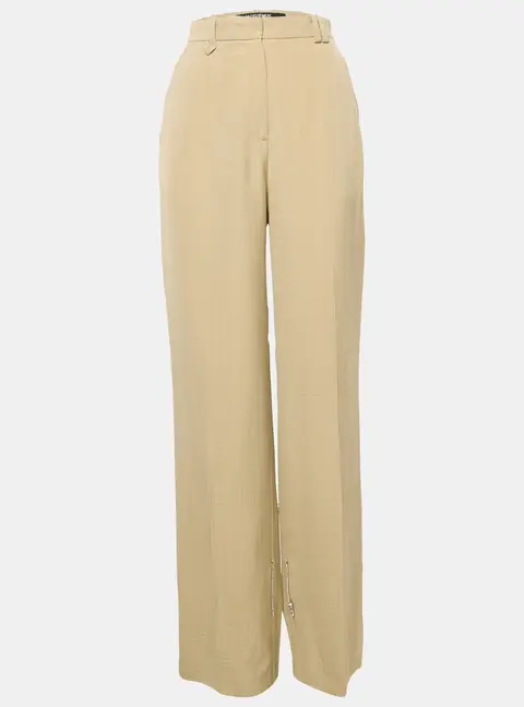 Jacquemus Beige Silk Blend High Rise Le Papier Trousers M