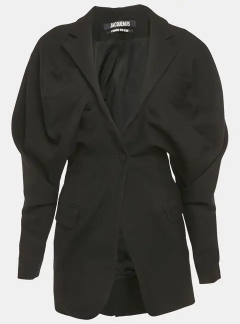 Jacquemus Black Wool L'amour d&uacute;n gitan Pleated Coat L