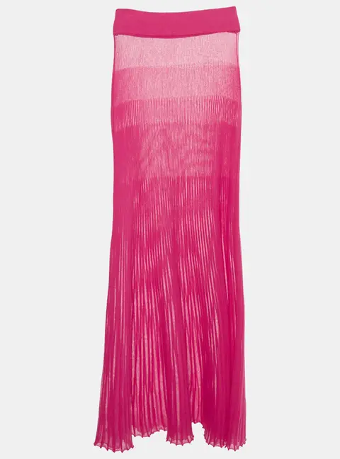 Jacquemus Pink Rib Knit Maxi Skirt M