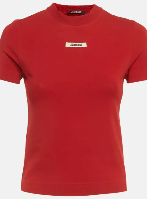 Jacquemus Red Logo Applique Jersey T-Shirt XS