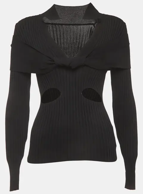 Jacquemus Black Rib Knit La Maille Asco Top S