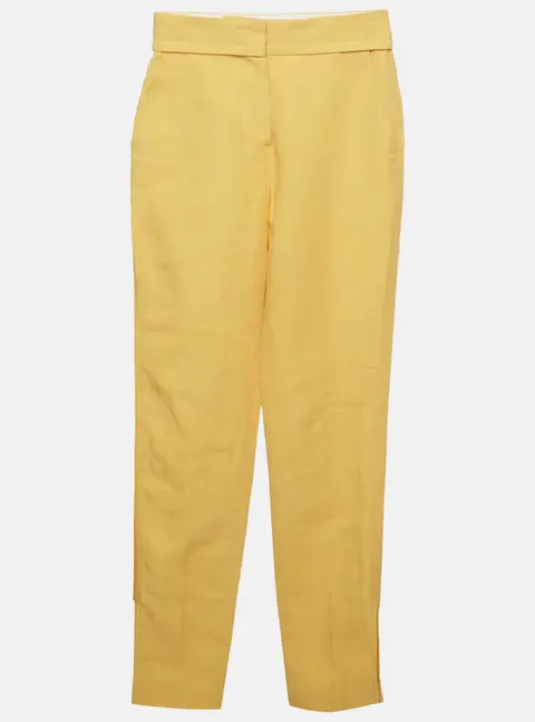Jacquemus Yellow Linen Blend High Waist Trousers S