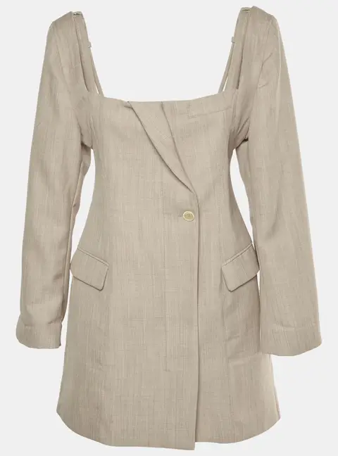 Jacquemus Beige Wool Mini Dress M