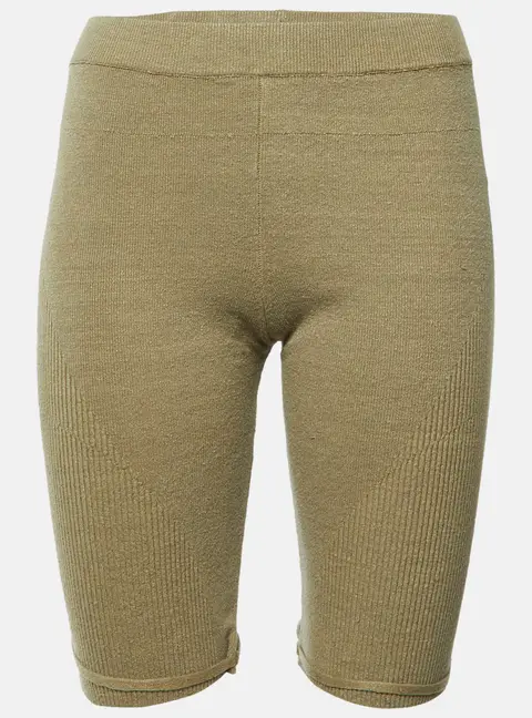 Jacquemus Green Rib Knit Buckle Detail Sierra Shorts S