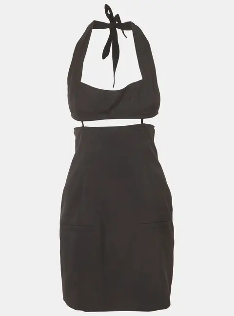 Jacquemus Black Wool La robe Limao Backless Dress M