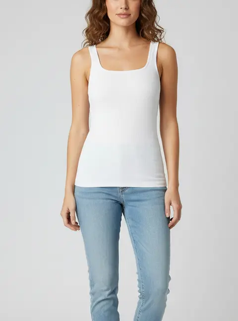 Jacquemus White Rib Knit Caraco Tank Top L