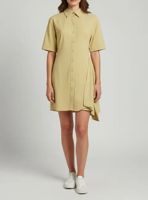 Jacquemus Khaki Green Cut Out La Robe Camisa Shirt Dress M