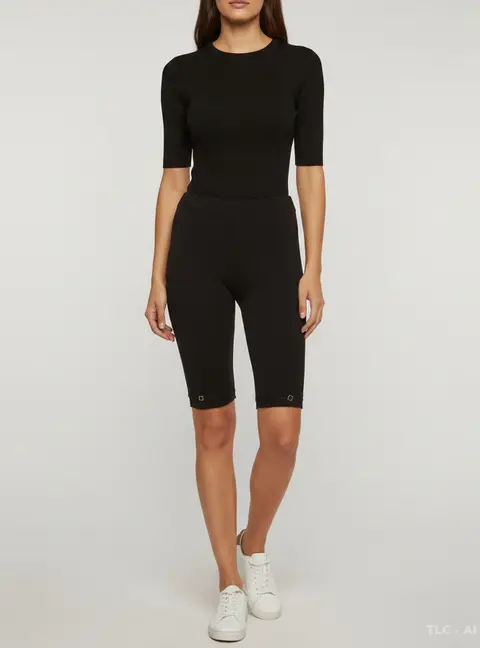 Jacquemus Black Rib Knit Sierra Biker Shorts M