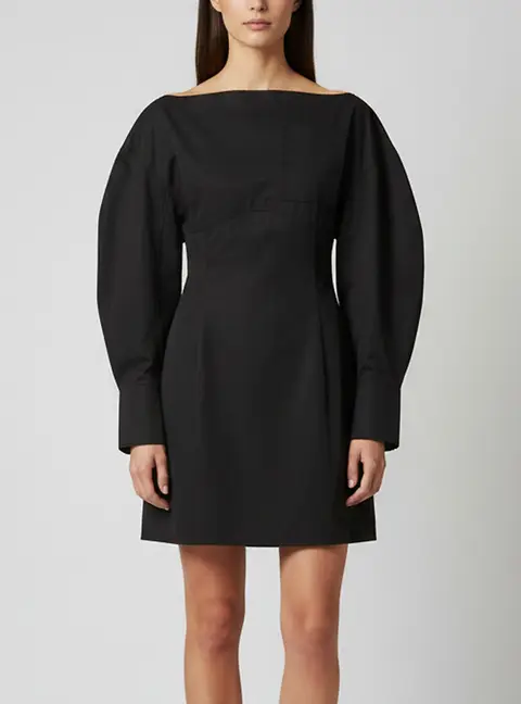 Jacquemus Black Poplin Structured La Robe Chemise Casaco Mini Dress L