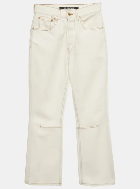 Jacquemus Les Sculptures White Denim Straight Leg Jeans XS/Waist 24"