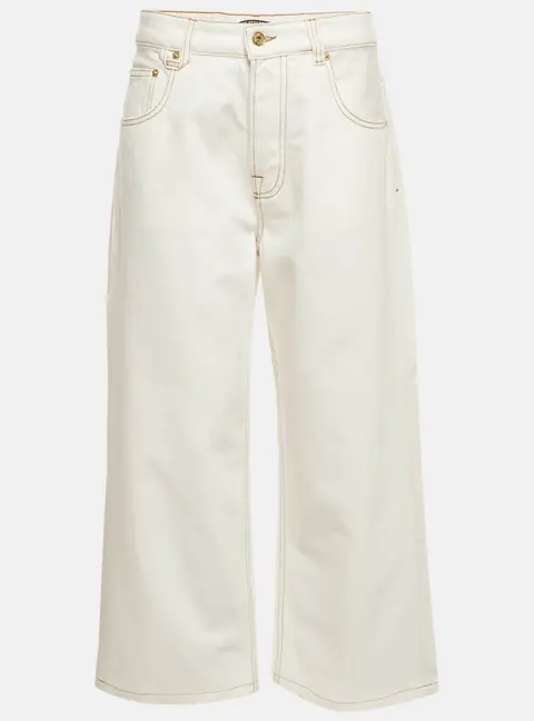 Jacquemus White Denim Wide Leg Le de-N&icirc;mes Jeans S/Waist 30"