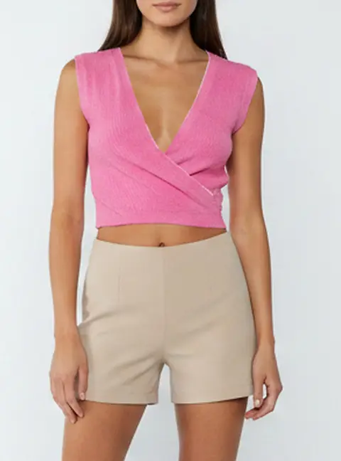 Jacquemus Pink Cotton Blend Terry Le Haut Nou&eacute; Vest S