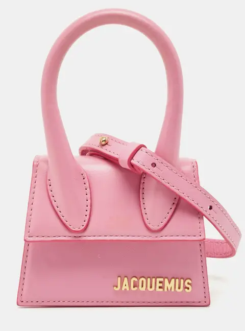 Jacquemus Pink Leather Mini Le Chiquito Top Handle Bag