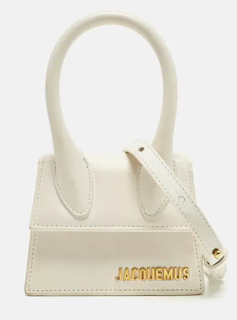 Jacquemus Le Chiquito Mini White Leather Top Handle Bag