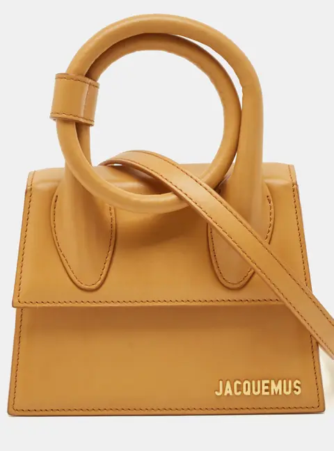 Jacquemus Le Chiquito Noeud Tan Leather Top Handle Bag