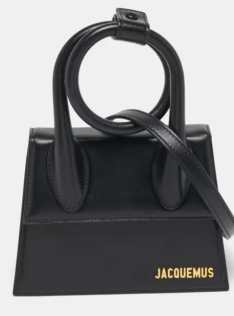 Jacquemus Le Chiquito Noeud Black Leather Top Handle Bag