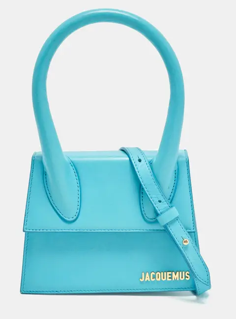 Jacquemus Le Chiquito Moyen Light Blue Leather Top Handle Bag