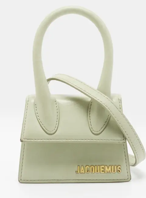 Jacquemus Le Chiquito Mini Light Green Leather Top Handle Bag